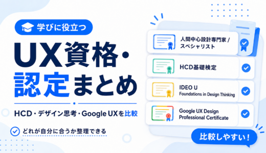 UX関係の資格・講座まとめ｜HCD・デザイン思考・Google UXを比較
